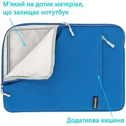 Чохол до ноутбука Grand-X 15.6" Blue (SL-15B) - мініатюра 3
