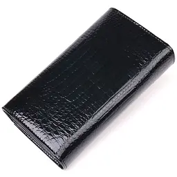 Лаковий жіночий гаманець з візитницею ST Leather 19403 чорний - мініатюра 6