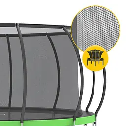 Батут із внутрішньою сіткою 4FIZJO PRO 16FT 496 см Black/Green (P-5907739319241) - мініатюра 4
