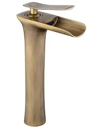 Змішувач для умивальника Rea Laguna antique gold brushed, високий (REA-B8120)
