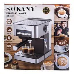 Кавоварка електрична SK-6862 зі спінювачем для молока 1,6 л Sokany SK-6862 - мініатюра 10