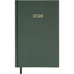 Щоденник датований Buromax Simple 2026 A5 бумвініл зелений (BM.21166-04)