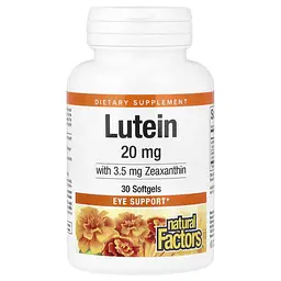Лютеїн Lutein 20 mg 30 рідких капсул Natural Factors vit0005529