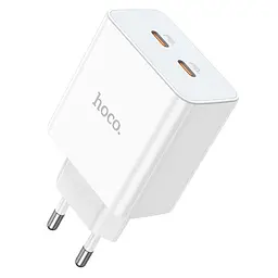 Адаптер живлення мережевий HOCO C108A Leader dual port (виходи 2C) 35W зарядний блок - мініатюра 7