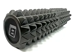Масажний ролик EasyFit Solid Grid Roller 45 см v.2.2s чорний (EF-2053-BK) - мініатюра 1