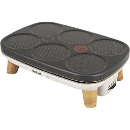 Млинниця Tefal Crepier Gourmet 1100 Вт діаметр 11.5 см та 18.5 см тефлон чорно-срібляста (PY900D12) - мініатюра 2