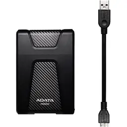 Зовнішній жорсткий диск ADATA DashDrive Durable HD650 1TB Black (AHD650-1TU31-CBK) [120343] - мініатюра 3