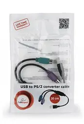 Контролер Cablexpert, USB 1.1/2 x PS/2, 0.3 м, чорний (UAPS12-BK) - мініатюра 2
