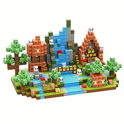 Магнітний конструктор Minecraft 300 шт по грі Майнкрафт Ліс та панди Mk001006.2