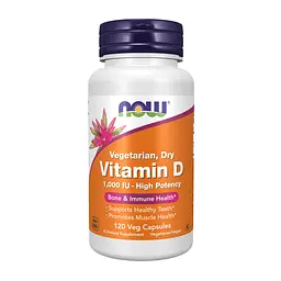 Вітамін D 1000 IU Now Foods (Vitamin D Dry) - 120 веганських капсул