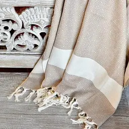 Рушник-пештемаль LoveYouHome бавовняний для дому та відпочинку 100х180 см кавовий (ly60186) - мініатюра 4