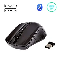 Комп'ютерна бездротова USB миша мишка для ноутбука чорна Mouse ART-211 2.4G Wireless Bluetooth - мініатюра 2