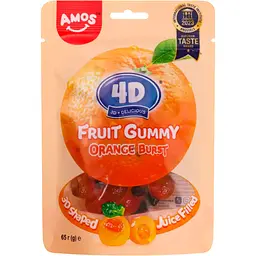 Цукерки желейні Amos апельсин 4D 65 г