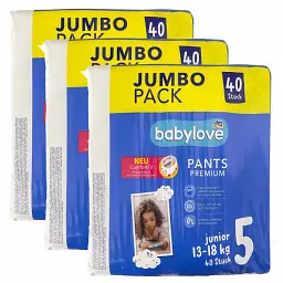 Підгузки-трусики Babylove Premium 5 junior JUMBOPACK (13-18 кг), 120 шт