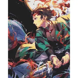 Алмазна мозаїка Танджиро Камадо Клинок, що розсікає демонів Tanjiro Kamado Kimetsu no Yaiba 40х50 см DM DS TK 01
