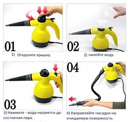 Ручна парова праска відпарювач з функцією пароочисника Steam Cleaner DF-A001 - мініатюра 12