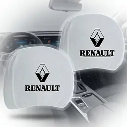 Чохли на підголівники для Renault (всі моделі 1990-2026) тканина біла 2 шт