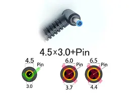 Блок живлення для HP 250-G3, 250-G4, 250-G5, 255-G3 (19.5V 3.33A 65W (4.5x3.0+Pin Blue)) (Квадратний з виделкою) - мініатюра 2