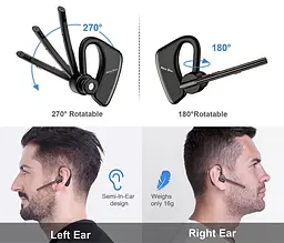 Бездротова Bluetooth гарнітура New Bee M50 з шумозаглушенням і захисним кейсом - мініатюра 7