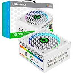 Блок живлення GameMax 1300W ATX3.1 80+ Platinum RGB White (RGB-1300 WH (ATX3.0/3.1 PCIe5.) - мініатюра 2