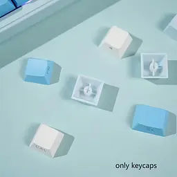 Набір кейкапів PBT Blue Gradient (130+), Білий - мініатюра 7