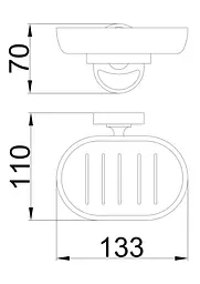 Мильниця скло з тримачем Frap F1902 1/80, Хром - мініатюра 4