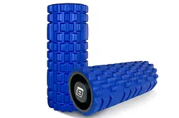 Масажний ролик EasyFit Grid Roller 33 см v.1.1 міцний масажер (синій)