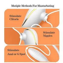 Вакуумний стимулятор з віброяйцем High End Suction Love Egg White - мініатюра 5
