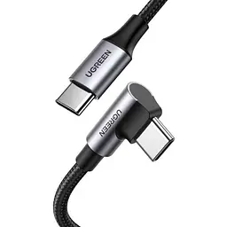 Кабель USB 2.0 Type-C M-M, 2 м, 90°, 100W Черный, Aluminium Braid US334 UGREEN - миниатюра 2