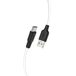 Кабель HOCO X21 Plus USB to Type-C 3A, 2m, silicone, silicone connectors, чорний+білий
