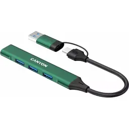 Концентратор Canyon hub DS-02 4in1 USB-A/C Green (CNS-TDS02GR) - мініатюра 2