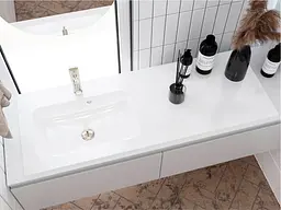 Умивальник Miraggio DELLA 1200 L (0000911) Miramarble, Глянцевий, Накладний/Врізний/Над пральною машиною, Білий - мініатюра 7