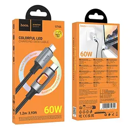 Кабель Hoco U144 New 60W charging data cable Type-C toType-C чорний - мініатюра 2