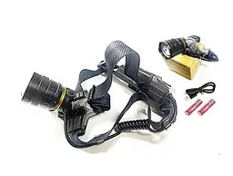 Яскравий налобний ліхтар BL-8076-2-GT100 zoom + microUSB + 2х18650 (4 режими) - мініатюра 4