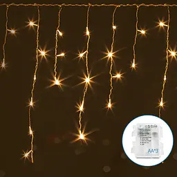 Батарейна гірлянда лід хвилі тепле світло 10 м 200LED IP44