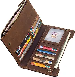 Чоловічий шкіряний гаманець Vintage 9,5х19,5 см acs0015721 - мініатюра 5