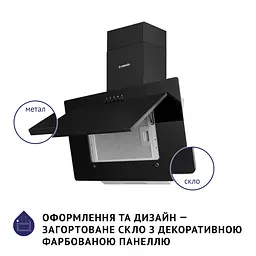 Витяжка декоративна похила Minola HDN 6124 BL LED - мініатюра 4