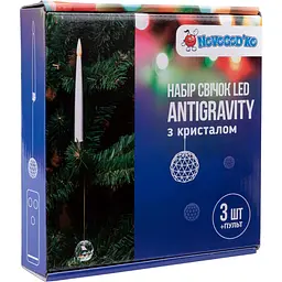 Набір новорічних свічок Novogod'ko Antigravity з кристалом та пультом, 32 см, 3 шт. (974445) - мініатюра 2