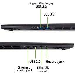 Ноутбук Acer 16 Nitro 16S AN16S-61 WQXGA IPS/AMD R9-365/32GB/2TB SSD/RTX 5070 8GB/Linux/Black (NH.QXVEU.003) - мініатюра 9