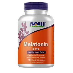 Натуральна добавка NOW Melatonin 3 mg, 180 вегакапсул