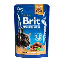 Вологий корм Brit Premium Cat pouch для стерилізованих кішок, печінка, 100 г - мініатюра 4