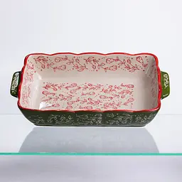 Форма для випікання Vintage 28×17×5 (см) прямокутна форма для випікання в духовці з ручками Зелений Yiwu HM05-10 - мініатюра 3