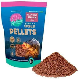 Принада в гранулах Pellets Ай Підсікай Полуниця/Вершки GOLD Ø3.0мм у зіп упаковці