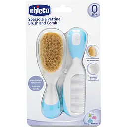 Набір Chicco: щітка натуральна і гребінець, блакитний (06569.20) - мініатюра 2