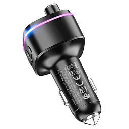 АЗП FM модулятор Hoco E62 PD20W+QC3.0 (2USB-A/1C) Чорний - мініатюра 5