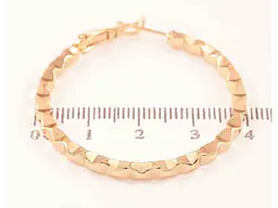 Сережки Xuping Позолота 18K кільця конго "Декоративний візерунок" ø 4см 270617 - мініатюра 2