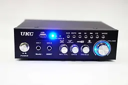 Підсилювач звуку Bluetooth 4,0 USB/SD/FM/MP3 120W+120W 2х канальний з пультом стереопідсилювач для колонок з караоке 220V та 12V UKC AK-688BT