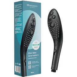 Насадка-стимулятор для душу 2 в 1 Womanizer Wave Black - мініатюра 7