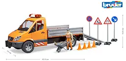 Машинка Bruder МВ Sprinter Дорожня служба, з фігуркою та аксесуарами (02537) - мініатюра 2