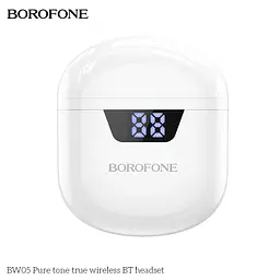 Навушники Borofone BW05 Pure tone true wireless BT headset White - мініатюра 4